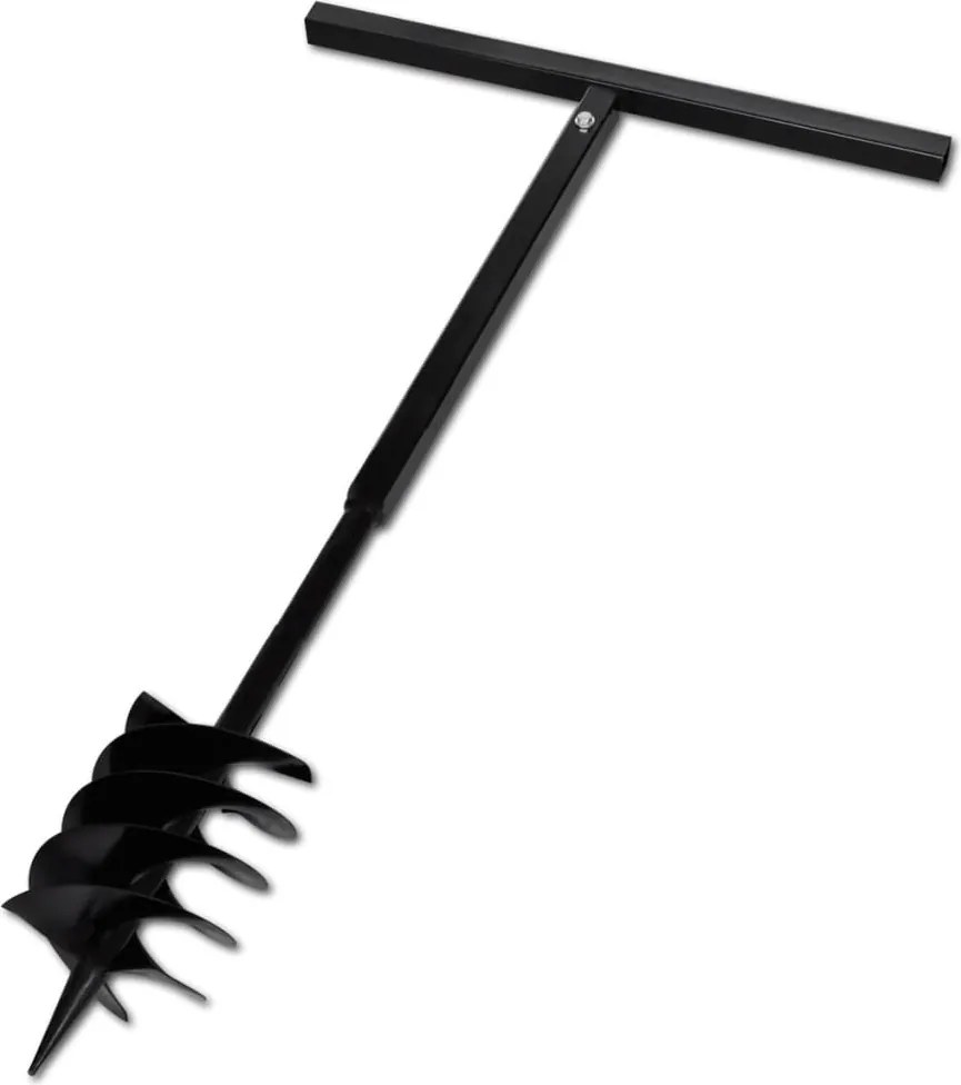 vidaXL Kézi Föld Fúró Auger Bit 180mm Három Spirállal Fekete Acél