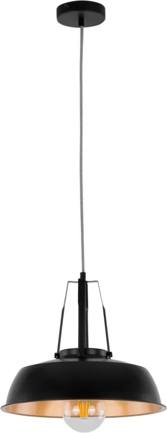 Italux PALOMA MDM-3619/1M BK+GD Függőlámpa 1x60W/E27 IP20