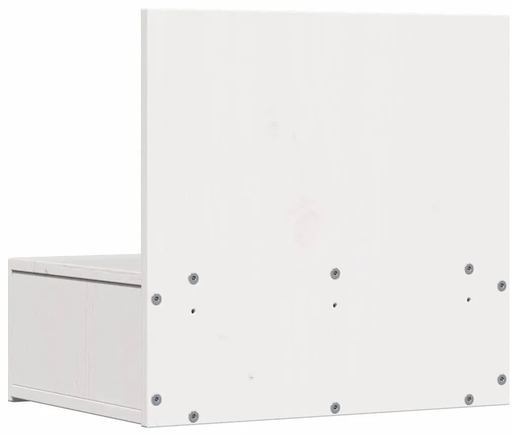 Éjjeli asztal 2 pcs Fehér 42 x 32.5 x 40 cm Tömör fenyőfa
