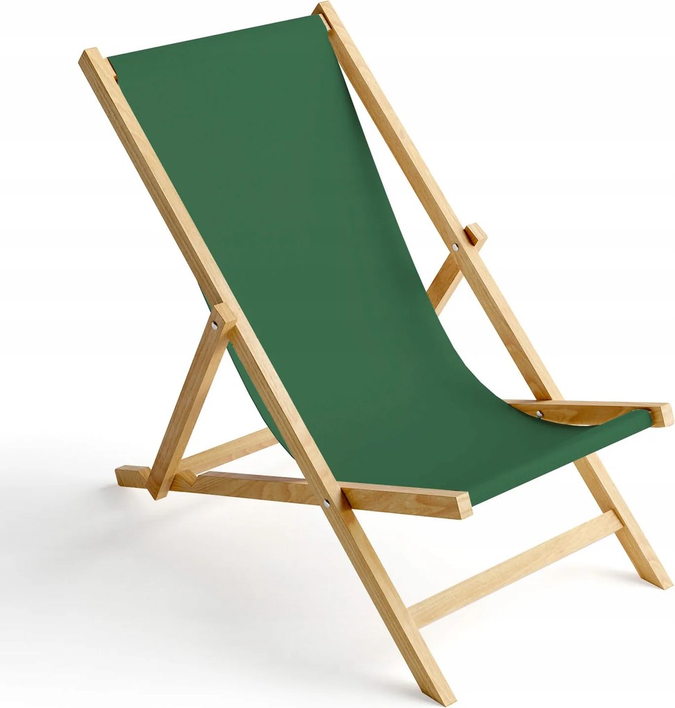 Napozóágy Fa Strand Összecsukható Állítható Szín Egyszínű Zöld