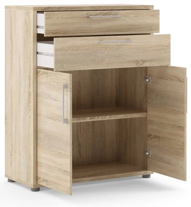 Natúr színű moduláris könyvespolc tölgyfa dekorral 89x113 cm Prima – Tvilum