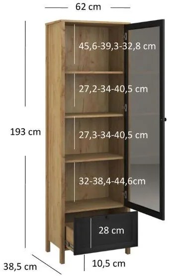 Vitrin Bruselas (tarany craft (tölgy + fekete). 1116779
