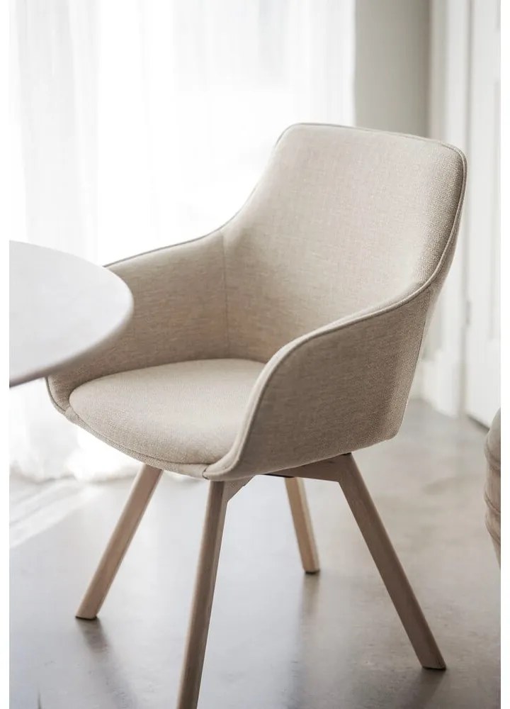 Bézs kárpitozott étkezőfotel szett 2 db-os Alison – Rowico