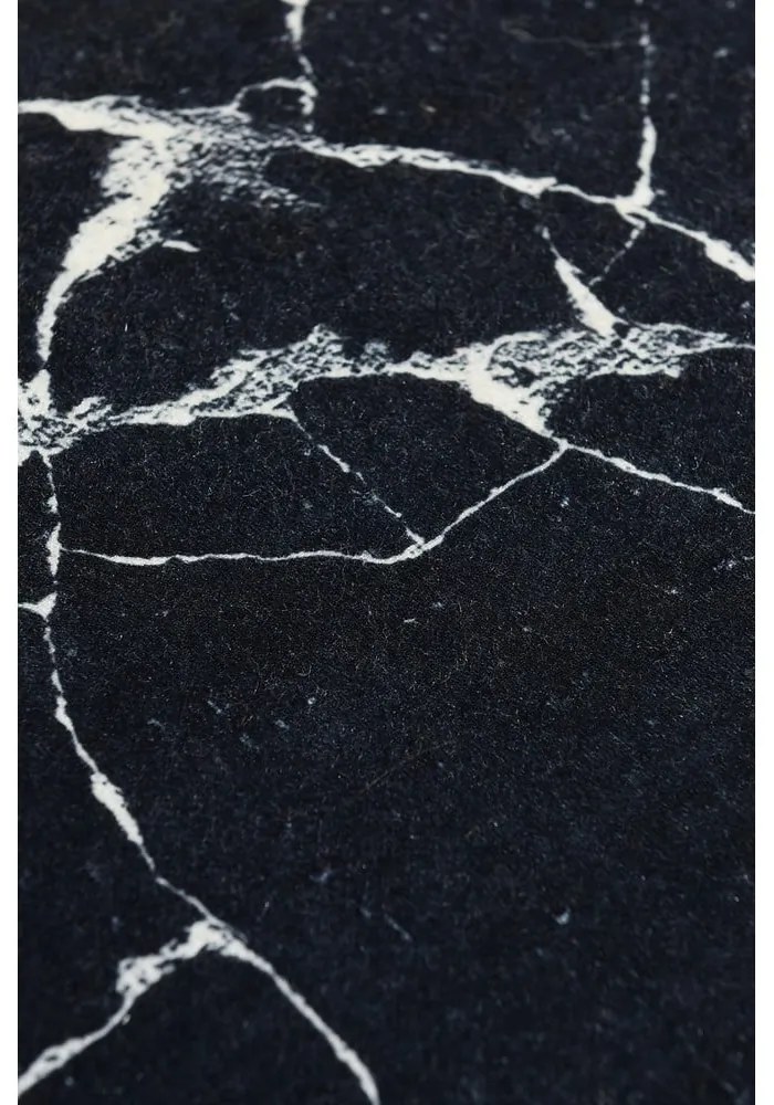 Marble fekete-fehér márványmintás fürdőszobai kilépő, 60 x 40 cm - Foutastic
