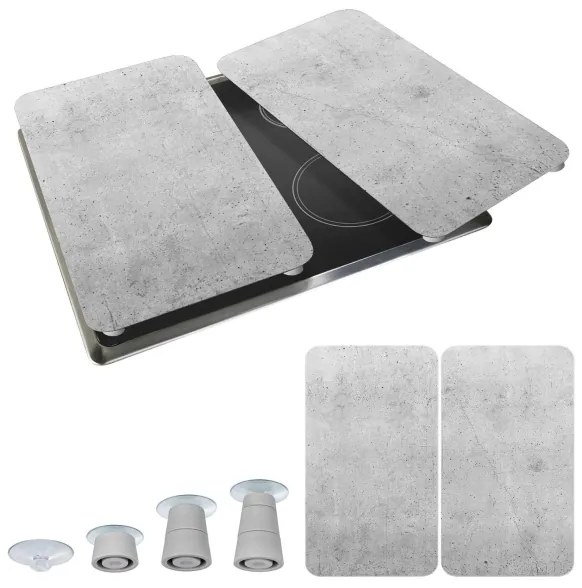 WENKO 53906100 - Főzőlapvédő 30x52 cm szürke/átlátszó