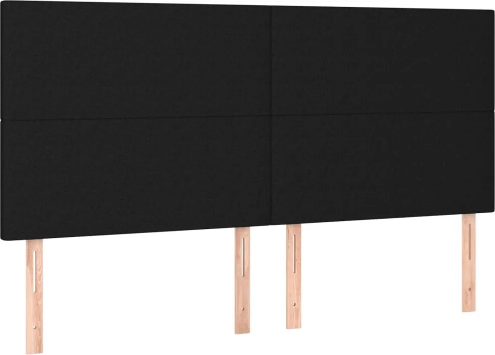 fekete szövet fejtámla 180x5x118/128 cm