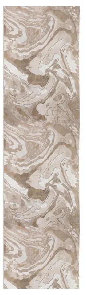 Bézs futószőnyeg 60x230 cm Marbled – Flair Rugs