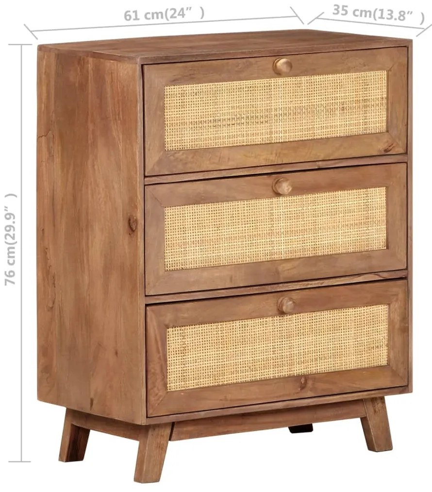 tömör mangófa tálalószekrény 61 x 35 x 76 cm