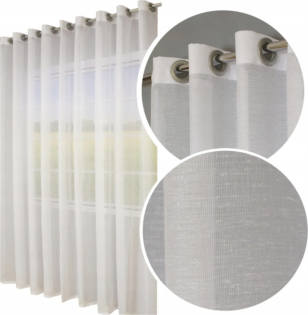 Függöny Klasszikus Len Ezüstös Átvezető 500x250h