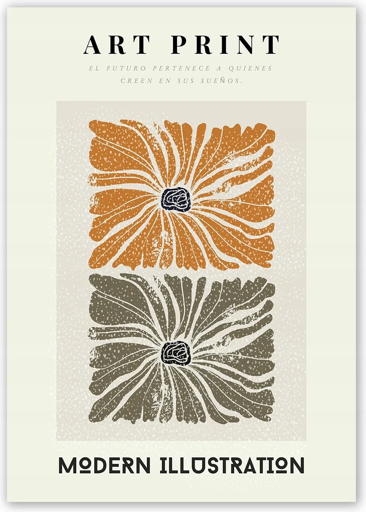 Boho Virág Modern Poszter Vászonkép 30x40cm #W31