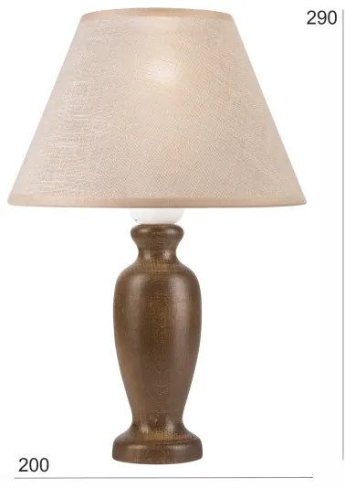 Asztali lámpa AMFORA 1xE27/60W/230V sötét barna/bükkfa