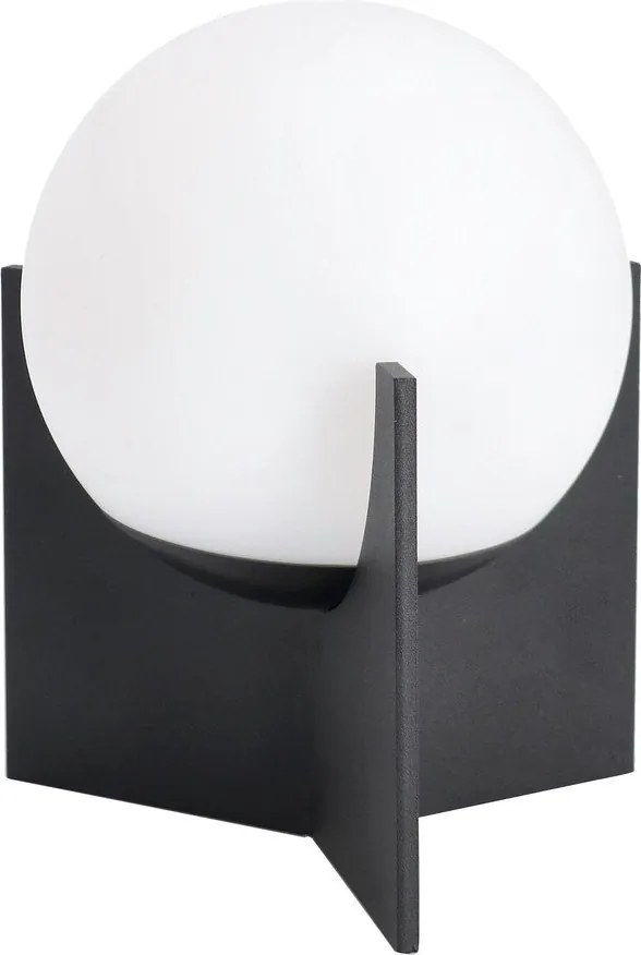 Fekete fém LED dimmelhető asztali lámpa műanyag búrával (magasság 16 cm) Cardamom – Bizzotto