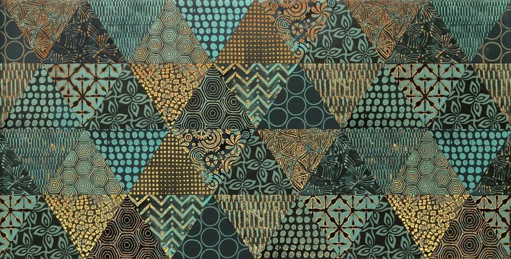 Domino Margot Green Geo dekorcsempe