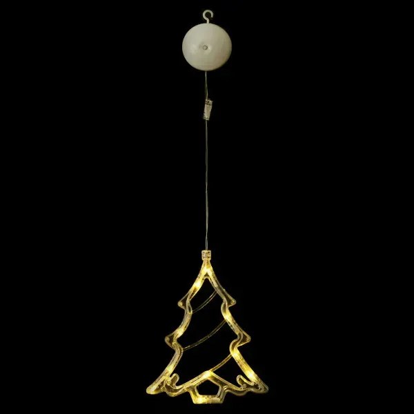 Elemmel működő, tapadókorongos függeszték karácsonyfa alakú, meleg fehér, IP20 beltéri használatra