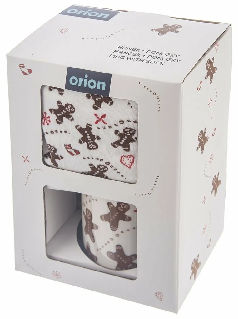Orion Mézeskalács ember kerámia bögre, 0,35 l +ajándék női zokni