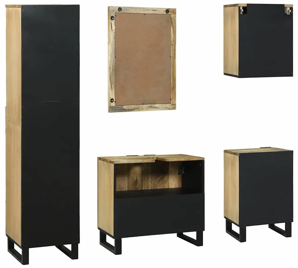 Fürdőszoba bútor szett fiókkal 5 pcs Barna 38 x 33 x 160 cm