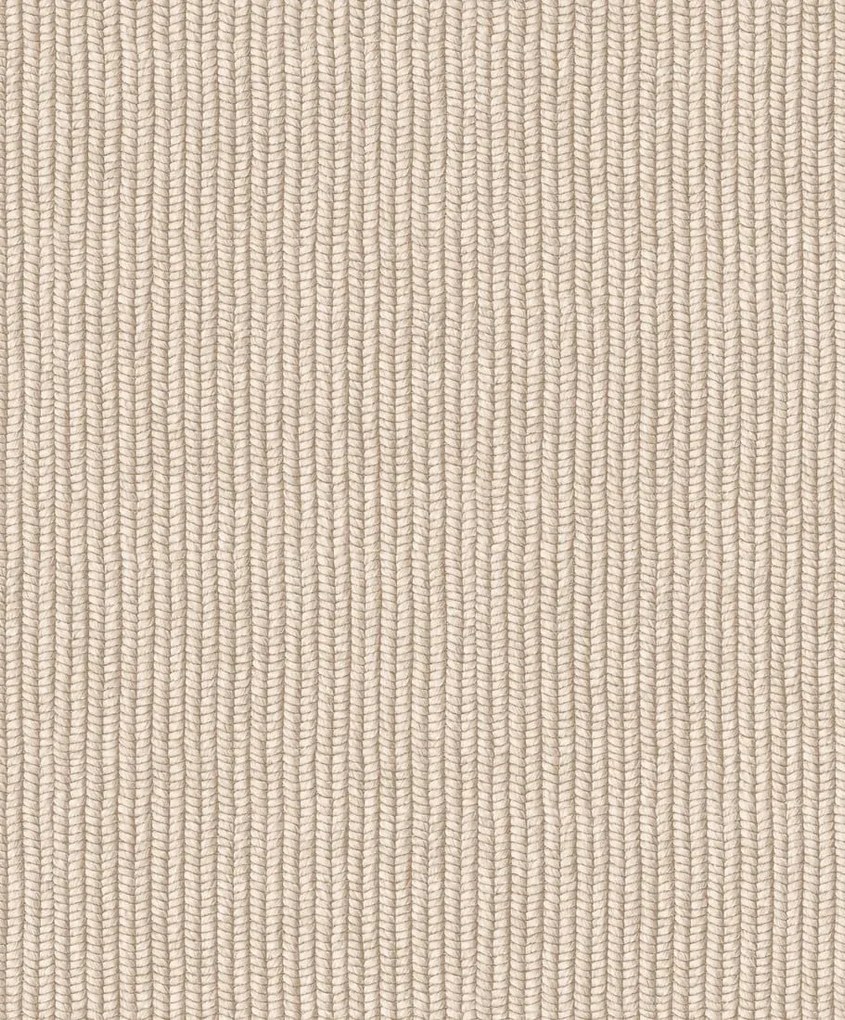 Bézs tapéta fonott mintával szövet utánzat szövés vinil tapéta