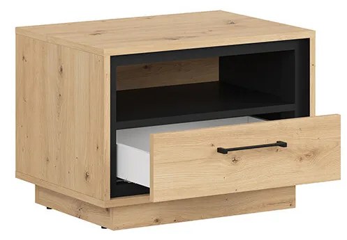 Éjjeliszekrény Pont KOM1S (artisan tölgy + matt fekete). Akció -18%. 1063036