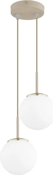 Brilagi - Kábelre függesztett csillár MILO ECRU 2xE27/60W/230V bézs/arany