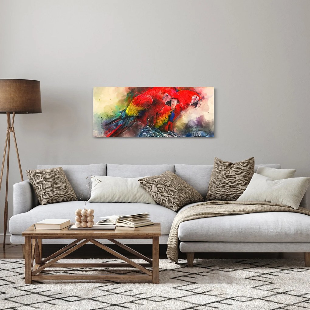 Vörös ara papagájok képe (120x50 cm)