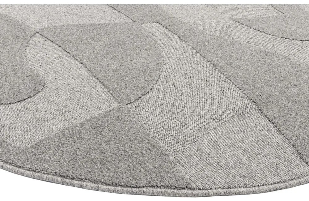 Szürke gyapjú kerek szőnyeg ø 200 cm Morphic Botanica – Agnella