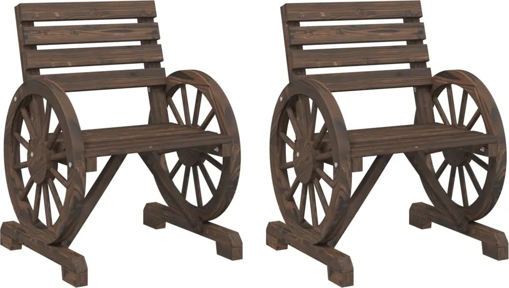 vidaXL 2 db tömör fenyőfa kerti szék 58 x 58 x 78,5 cm