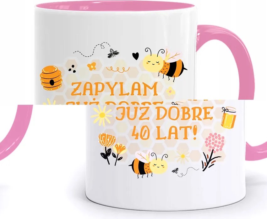 Születésnapra 40 40-es 40-es Bögre Rózsaszín Ajándék fényképes nyomattal