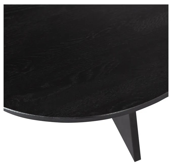 Fekete kerek dohányzóasztal ø 90 cm Fries – WOOOD