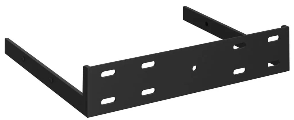 2 db magasfényű fekete MDF lebegő fali polc 23 x 23,5 x 3,8 cm