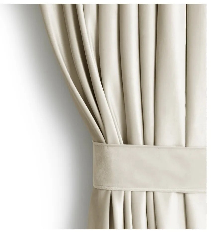 Bézs bársony dimout (részleges sötétítő) függöny 140x270 cm Pleat – Restilo