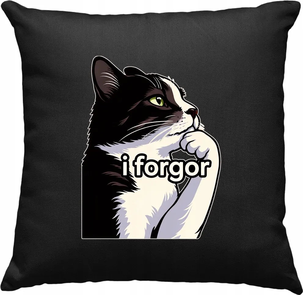 Vicces macska párna illusztráció Fekete