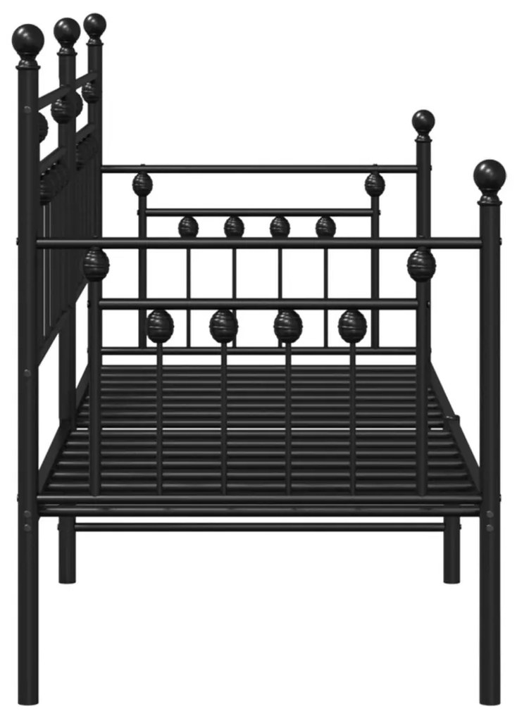 Nappaliágy Keret Fekete 75x190 cm Acél