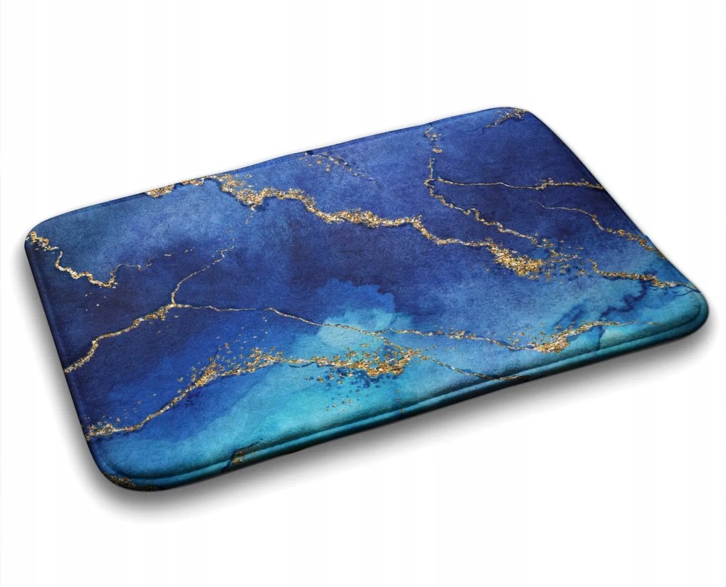 Divatos fürdőszobaszőnyeg Kék márvány 75x45 cm