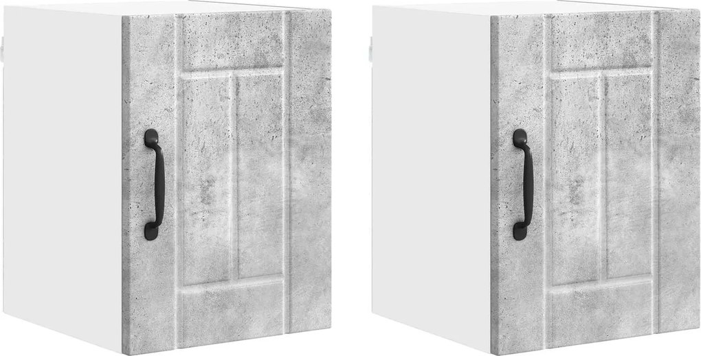 vidaXL Konyhaszekrény Lucca 2 pcs Beton Szürke 30 x 31 x 40 cm Faanyag
