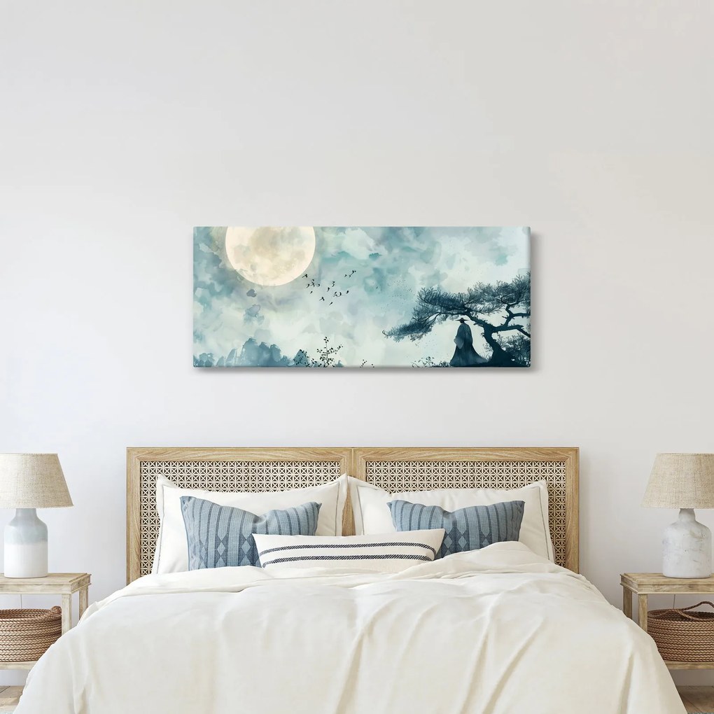 Kép - Telihold festmény (120x50 cm)