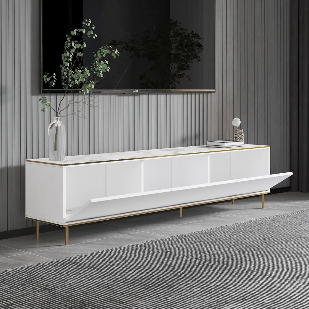 TV szekrény Imaj - Marble, White