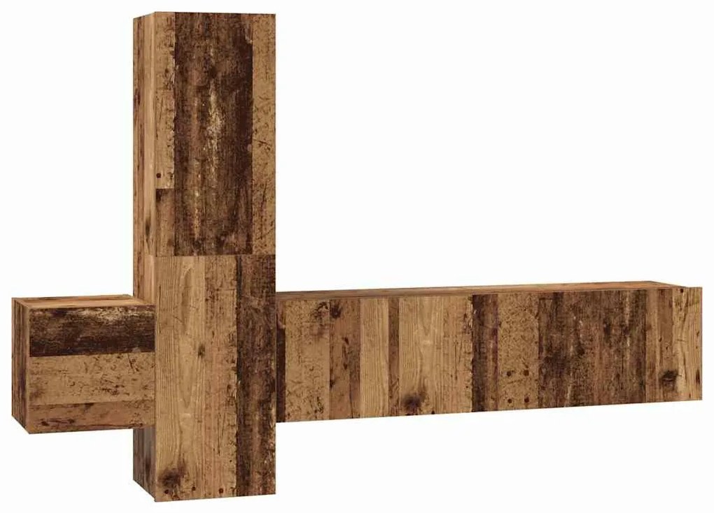 TV szekrény garnitúra 5 pcs Régi fa 181 x 30 x 120 cm Faanyag