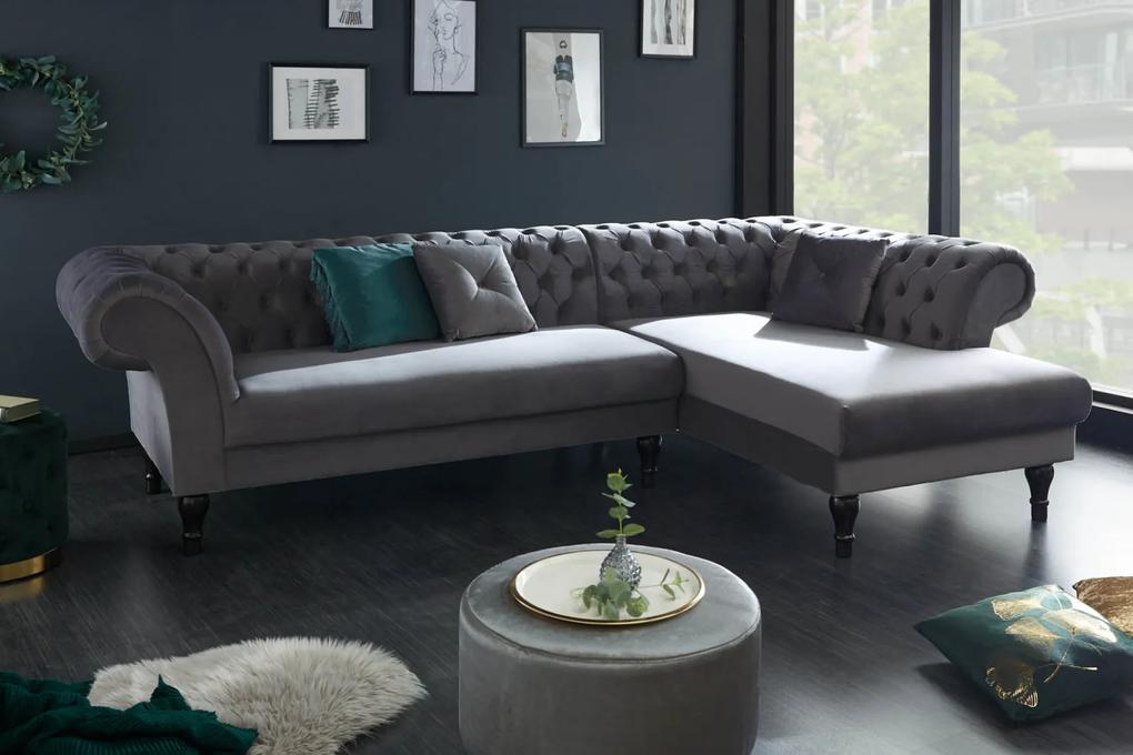 EUPHORIA design bársony kanapé - 290cm - ezüst