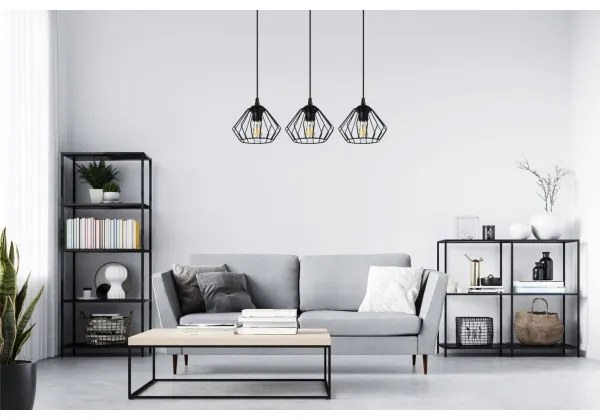 Csillár zsinóron CEED 3xE27/60W/230V fekete