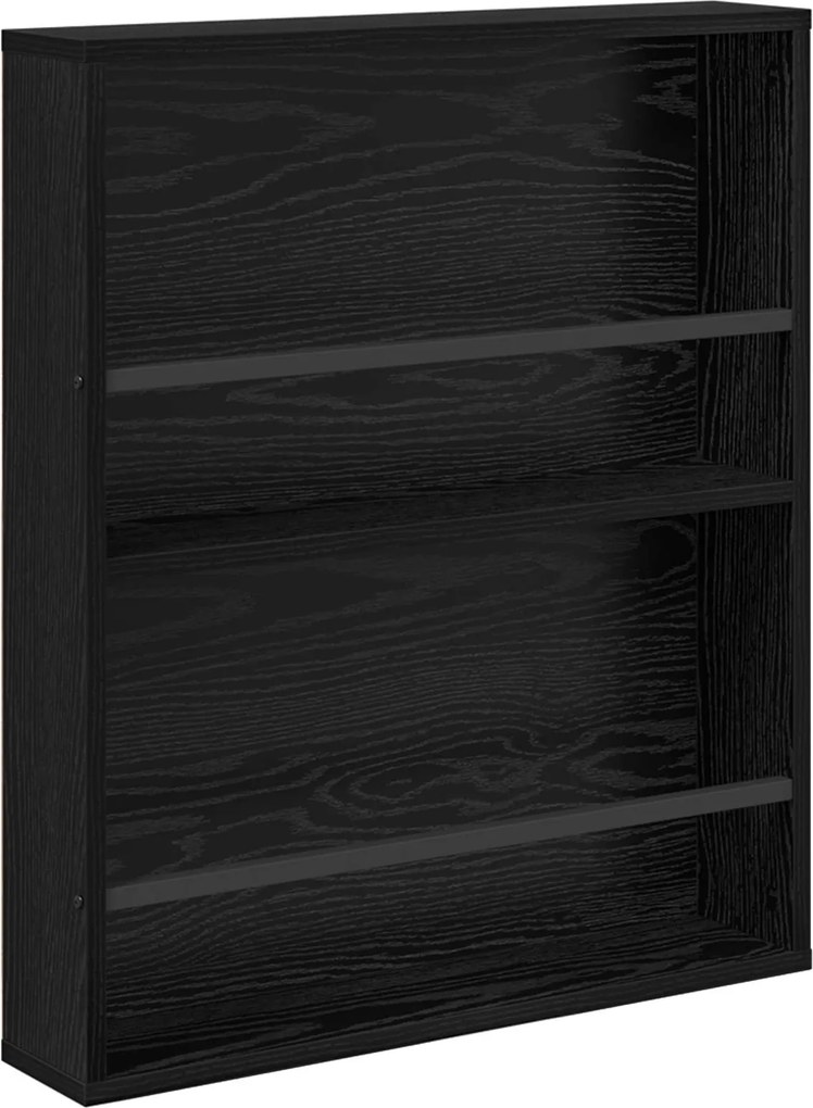vidaXL Magazin állvány polcokkal Fekete tölgy 60 x 12 x 70 cm Faanyag