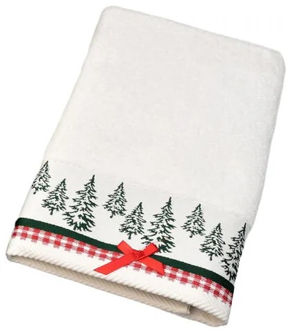 Christmas frottír törölköző jacquard szegéllyel fehér , 70 x 130 cm, 70 x 130 cm