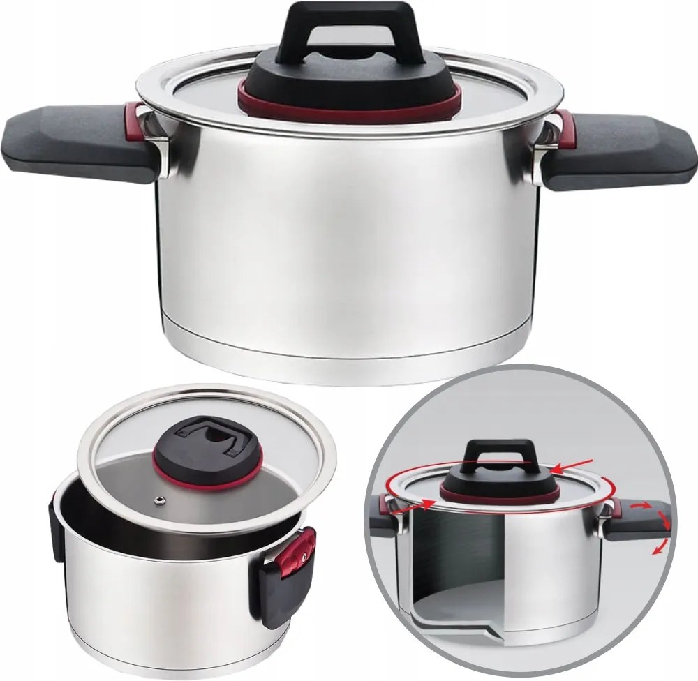 Fazék Maestro MR-3530-16 1,6L összecsukható fogantyúk fedő inox acél