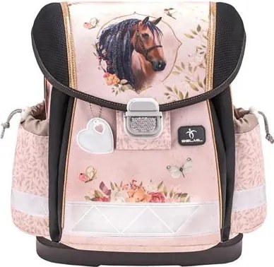 Iskolatáska, fémcsat, BELMIL Classy Horse Chestnut, lovacska (BL40313AG4L)