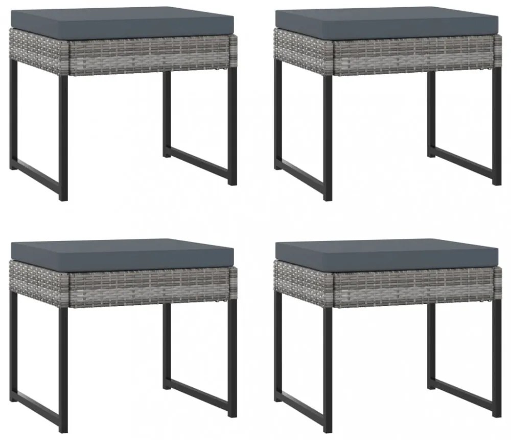 9 részes szürke polyrattan kerti étkezőszett párnákkal
