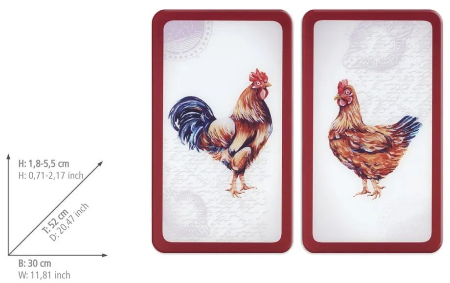 Edzett üveg tűzhely fedőlap szett 2 db-os 52x30 cm Farm – Wenko