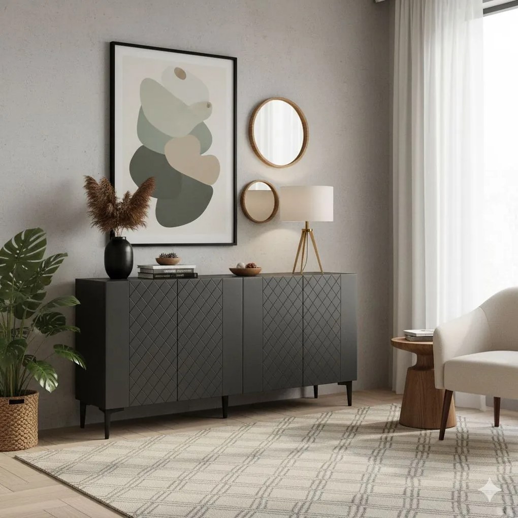 Resso komód, antracit, 150 cm