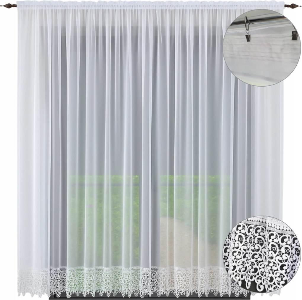 Sima függöny csipkével 250x400 nappali függönyök gipűrrel hosszú függöny