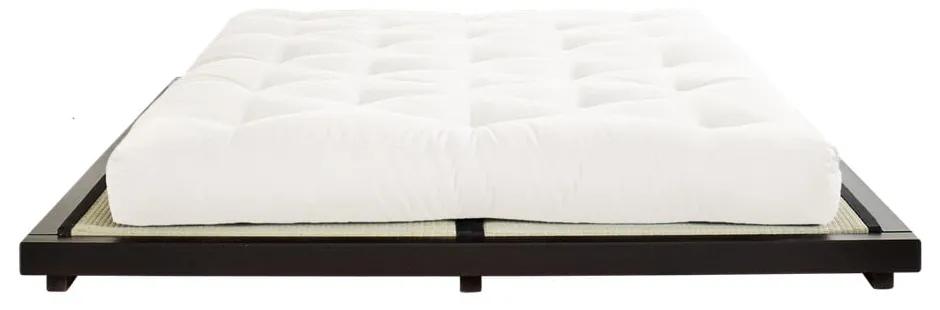 Dock Comfort Mat Black/Natural borovi fenyőfa franciaágy matraccal és tatamival, 160 x 200 cm - Karup Design