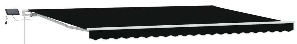 Kézi behúzható napellenző LED-del Fekete 500x300 cm