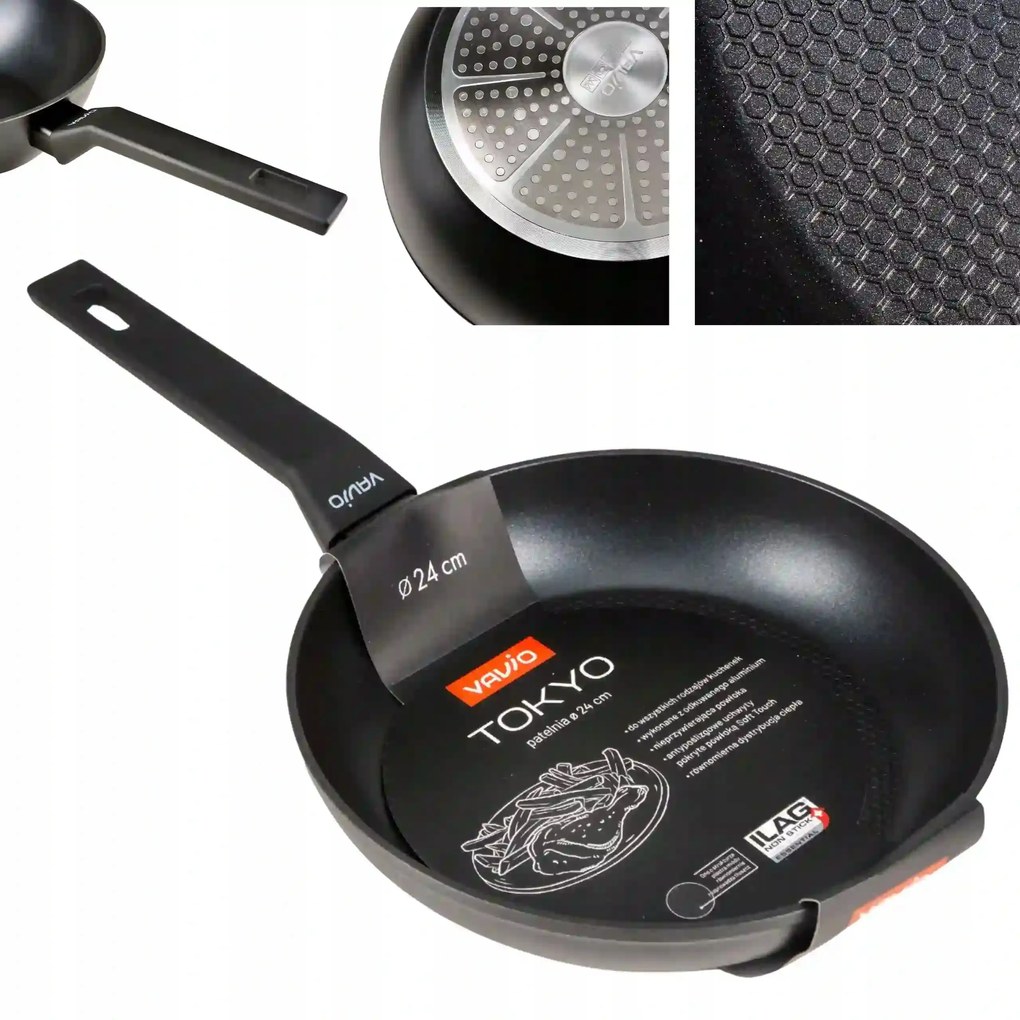 Vavio Tokyo klasszikus fekete serpenyő 24 cm